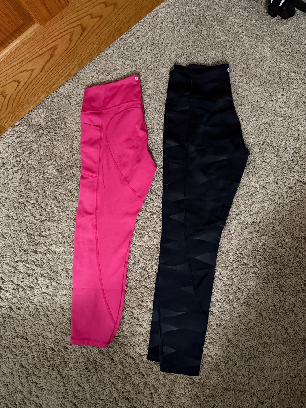Victoria's Secret Pink & Black High-Waist Leggings Duo